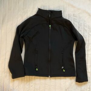 Youth Black soft shell with Green Accents